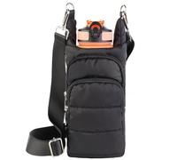 Dealkion Water Bottle Holder with Strap Water Bottle Carrier Bag with Strap Quilted Puffer Sling Purse Crossbody Bags for Women Walking Hiking Cycling