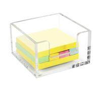 Dealpoli Acrylic Sticky Note Holder Memo Holder 3.9” x 3.9”x 2.3” for Desk Organization Office Home School Post Note Dispenser(DP012)