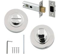 Deals in DIY Polished Chrome Thumb & Turn with 64mm Steel Tubular Bathroom Dead Bolt