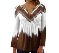 Deals of The Day Blouses for Women UK Fall Casual Long Sleeve Button Up V Neck Henley Shirts 2024 Fashion Floral Butterfly Graphic Tunic Tops Ladies Elegant Pleated Going Out T-Shirts