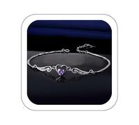 deals of the day clearance prime Crystal Link Chain Bracelet Angel Love Purple Bracelet Women's Love Form Korean Edition Fashion Jewelry Lover Gift Heart Shaped Rhinestone Inlaied Bracelet