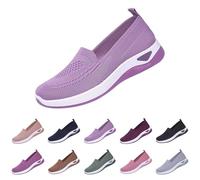 Deals+of The Day Clearance+Prime Slip On Trainers Women Wide Fit Ladies Breathable Mesh Walking Running Shoes Comfortable Arch Support Soft Sole Athletic Clearance+Items+for+Sale Hot Pink 6