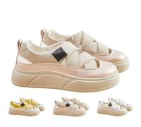 Deals of The Day Ladies Sandals with Covered Toes Fashion Hollow Walking Sneakers Wide Fit Wedge Trainers Breathable Low Top Orthopedic Shoes Womens Orthopaedic Sandals Khaki 6