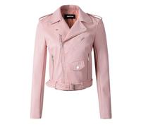Deals of The Day Sale Black of Friday Womens Winter Coats Women Ladies Fashion Coat Jacket The Belt Fashion Faux Leather Cool Zipper Decoration Jacket Biker Warehouse Deals Clearance (Pink, M)