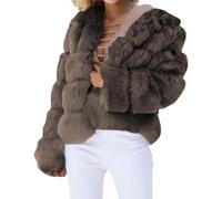 Deals of The Day Sale Home Winter Jacket Women Warm European And American Wool Imitation Jacket Women's Short Long Sleeve Faux Leather Coat Womens Your Orders (Coffee, M)