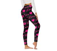 Deals of The Day Sale Prime Daily Deals Women Leggings Womens Leggings Valentine Day Cute Print Casual Comfortable Home Leggings Boot Pants Stretchy Leggings Thick Leggings Women's Leggings Red