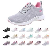 Deals of The Day Sale Prime Women Womens Trainers Low Top Running Shoes Breathable Mesh Orthopedic Sneakers Wide Fit Wedge Trainers Comfortable Lace Up unclaimed+Packages+for+Sale Grey 4