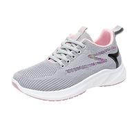 Deals of The Day Sale Prime Womens Trainers Wide Fit Wedge Walking Sneakers Casual Fashion Non Slip Tennis Shoes Lightweight Low Top Lace Up Orthopedic Ladies Wide fit Trainers Grey 4.5