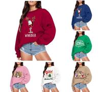 deals of the day sale prime Women's Xmas Jumpers Christmas 3D Print Sweatshirts Winter Warm Sweater Long Sleeve Pullover Tops Casual Loose Blouse Soft Comfortable Shirt for Ladies