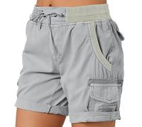 Deals of The Day Shorts Womens UK Summer Drawstring Cotton Elastic Waist Solid Color Casual Shorts Sport Pants Lace Rope Trousers Yoga Shorts Women Size Pants Slim Warehouse Clearance Bargains Sale