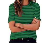 Deals of The Day Women's Striped Tops UK Casual Long Sleeve Crewneck Loose Fit Shirts 2025 Spring Fashion Lightweight Blouse Dressy Comfy Going Out Tshirts Ladies Elegant Work Office Tee