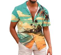 Deals of The Day XXXL Hawaiian Shirts Men Army Long Sleeve Shirt Black Shirt with Buttons Mens Slim Fit Check Shirts Black and Yellow Tops Animal T Shirts for Men Warehouse Clearance UK
