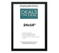 DEALS ON DEAL 24x16 inch Picture Frame Solid MDF Wooden Jigsaw Puzzle Poster Frame, High-end Modern Style, Made High Definition Acrylic Front for Wall and Tabletop Photo Display [BLACK 24x16]