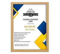 Deals on deal 40x30CM Solid Eton Premium Jigsaw puzzle Wooden Photo Picture Certificate Posters Frame Wood Wall Frames Clear plexiglass Ideal Home/Office(40x30CM (15.7" x 11.8") OAK)