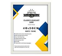 Deals on deal 40x50CM Solid Eton jigsaw puzzle Wooden Photo Picture Certificate Posters Frame Wood Wall Frames Clear plexiglass Ideal Home/Office(40x50CM (15.7" x 19.7"), WHITE)