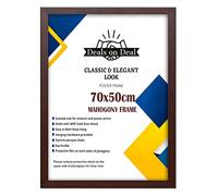 Deals on deal 70x50CM Solid Eton Premium jigsaw puzzle Wooden Photo Picture Certificate Posters Frame Wood Wall Frames Clear plexiglass Ideal Home/Office(70x50CM (27.6" x 19.7") MAHOGONY