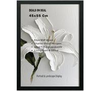 DEALS ON DEAL Classic Black Acrylic Large Picture Print Poster Frames | 45X55cm Wooden Frames Shatter-proof perspex | Portrait & Landscape (black, 45x55)