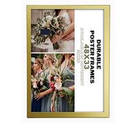 DEALS ON DEAL Durable 48X33 CM Gold Solid MDF Wood Photo Frame, Certificate Frame, Document Frame Solid Wood with perspex glass Safe & Eco-Friendly portrait & landscape for Home & Office
