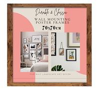 Deals on deal Large Square 70x70CM jigsaw puzzle Wooden Picture Frame Photo Frame Wall Art Poster Frames With Clear Perspex Safety Glass to Hang Portrait or Landscape (70x70CM, RUSTIC)
