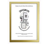 DEALS ON DEAL Modern Gold Solid MDF Wood 50x 70 cm Poster Frames Photo Frame, Certificate Frame, Document Frame Solid Wood with perspex glass Safe & Eco-Friendly portrait & landscape for Home & Office