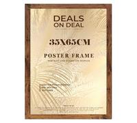 DEALS ON DEAL® Modern Large Poster Frame 35x65cm Mdf Wooden Picture Frames 65cm x 35cm for Jigsaw Puzzles/Shatter-Proof Front Vertical/Horizontal Mounting For Home & Office Décor-Rustic