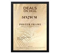 DEALS ON DEAL® Modern Large Poster Frame 51x71cm Mdf Wooden Picture Frames 71cm x 51cm for Jigsaw Puzzles/Shatter-Proof Front Vertical/Horizontal Mounting For Home & Office Décor-Black