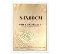 DEALS ON DEAL® Modern Large Poster Frame 60x84cm Mdf Wooden Picture Frames 84cm x 60cm for Jigsaw Puzzles/Shatter-Proof Front Vertical/Horizontal Mounting For Home & Office Décor-White