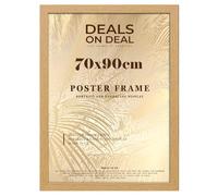 DEALS ON DEAL® Modern Large Poster Frame 70x90cm Mdf Wooden Picture Frames 90cm x 70cm for Jigsaw Puzzles/Shatter-Proof Front Vertical/Horizontal Mounting For Home & Office Décor-Oak