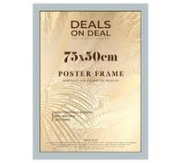 DEALS ON DEAL® Modern Large Poster Frame 75x50cm Mdf Wooden Picture Frames 50cm x 75cm for Jigsaw Puzzles/Shatter-Proof Front Vertical/Horizontal Mounting For Home & Office Décor-Silver