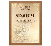 DEALS ON DEAL® Modern Large Poster Frame 81x61cm Mdf Wooden Picture Frames 61cm x 81cm for Jigsaw Puzzles/Shatter-Proof Front Vertical/Horizontal Mounting For Home & Office Décor-Walnut