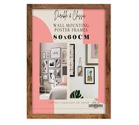 Deals on deal Modern Wooden Large 60cm x 80cm jigsaw puzzle Picture Frame Photo Frame Wall Art Poster Frames With Clear Perspex Safety Glass to Hang Portrait Landscape(80X60CM, RUSTIC)