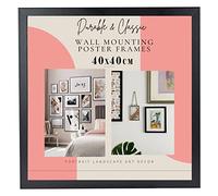 Deals on deal Modern Wooden Square Picture Frame Photo Frame Wall Art Poster Frames With Clear Perspex Safety Glass to Hang Portrait or Landscape (40x40CM (15.7" x 15.7"), BLACK)