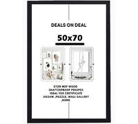 DEALS ON DEAL Picture Poster Frames 50 x 70 cm Sturdy Frame Made of Solid Eton Wood with Clear Perspex Front Portrait or Landscape Perfect for Home Decor