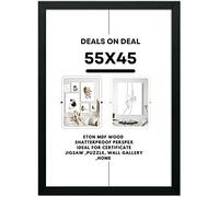 DEALS ON DEAL Picture Poster Frames 55 x 45 cm Sturdy Frame Made of Solid Eton Wood with Clear Perspex Front Portrait or Landscape Perfect for Home Décor
