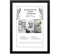 DEALS ON DEAL® Poster Frame Black 40x60 cm With Mount 30x50 cm | Prints HD Clear Aclyric Front Picture Frames | Portrait Landscape | White Matting 40 x 60cm Picture Poster Frames