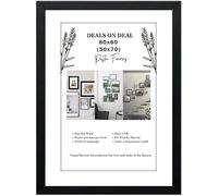 DEALS ON DEAL® Poster Frame Black 80x60 cm With Mount 50x70 cm | Prints HD Clear Aclyric Front Picture Frames | Portrait Landscape | White Matting 80 x 60cm Picture Poster Frames