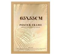 DEALS ON DEAL Poster Frame Oak 65 x 55cm with Acrylic Front, MDF Picture Frame for Home Office Décor - Shatter Resistant, Portrait & Landscape Display for Posters & Artwork