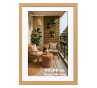 DEALS ON DEAL® Poster Frame Oak 80x60 cm With Mount 50x70 cm | Prints HD Clear Aclyric Front Picture Frames | Portrait Landscape | White Matting 80 x 60cm Picture Poster Frames