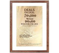 DEALS ON DEAL® Poster Frame Rustic 70x100 cm With Mattt 90x60 in | Prints HD Clear Acrylic Front Picture Frames | Portrait Landscape | White Matting 70 x 100cm Picture Poster Frames