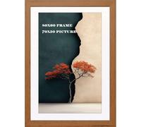 DEALS ON DEAL® Poster Frame Walnut 80x60 cm With Mount 50x70 cm | Prints HD Clear Aclyric Front Picture Frames | Portrait Landscape | White Matting 80 x 60cm Picture Poster Frames