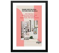 DEALS ON DEAL Poster frames 50x70cm with Mount for 40x60cm | Clear Acrylic Solid Wooden Picture Frames | Jigsaw Puzzle Wall Décor display Horizontally or Vertically