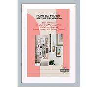 DEALS ON DEAL Poster frames 50x70cm with Mount for 40x60cm | Clear Acrylic Solid Wooden Picture Frames | Jigsaw Puzzle Wall Décor display Horizontally or Vertically