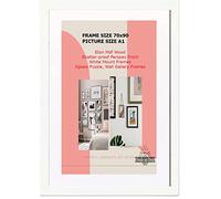 DEALS ON DEAL Poster frames 70x90 with Mount for A1 | Clear Acrylic Solid Wooden Picture Frames | Jigsaw Puzzle Wall Décor display Horizontally or Vertically