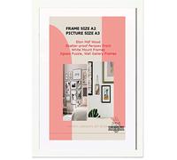 DEALS ON DEAL Poster frames A2 with Mount for A3 | Clear Acrylic Solid Wooden Picture Frames | Jigsaw Puzzle Wall Décor display Horizontally or Vertically