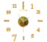 Deals Wall Mute Frameless Decor DIY Clock Sticker LED Light, 3D Wall Clock for Living Room Modern Stick on Wall Clock, Numerals Modern Black Clock Wall for Living Room,Bedroom,Kitchen,Office Decor