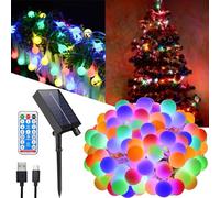 DEALSCHIC Globe String Lights, 12M/39ft 100 LED Fairy Lights Solar Powered, 8 Modes Christmas Lights Outdoor Indoor with Remote & Timer for Home, Balcony, Patio, Gazebo and Garden(Multi-Coloured)