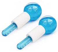 Dealsure Facial Ice Globe, Smart Cool Face Roller Ball, Facial Massage Tools for Neck Eye Circle Reduce Puffiness Anti Ageing Wrinkles Soothing Firming Skin 2Pcs Energy Beauty Crystal Ice Roller.