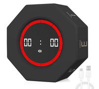 Dealswin Visual Timer Desk Productivity Timer with Gravity Sensor Cube Digital Countup Countdown 1,3,5,15,30,60,90 Minutes Pomodoro Timers for Kids Study Kitchen Cooking Office (Black)