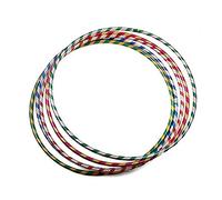 Dealx Xone Glittering Weighted Hula Hoop for Adults and Kids, Fitness Exercise Hoop for Indoor/Outdoor Use, Fitness hula hoops Multicolor Stripes (Pack of 20, Large (75cm))