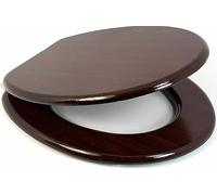 Dealx Xone Wooden Toilet Seat with Easy Clean, Toilet Seat Soft Close, Durable Enameled Wood, Stable toilet Seat Hinges, Standard Toilet seats, Adjustable Hinge Toilet Lid Seat Cover (Wooden Mahogany)
